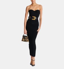 Robe bustier longue en maille Balmain