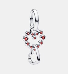 Charm Pendant Cœurs Entrelacés et Pierres Rouges Pandora