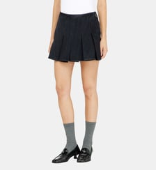 Jupe-short plissée en denim à rayures fines Diesel