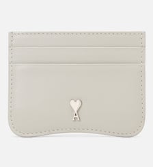 Porte-cartes Paris Paris zippé unisexe en cuir de vachette AMI Paris