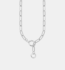 Chaîne à maillons avec deux fermoirs en forme d’anneau et sertissage de pierres Thomas Sabo