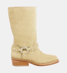 Bottes biker en cuir Rabanne