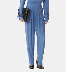 Pantalon Drapé En Crêpe De Chine Lanvin