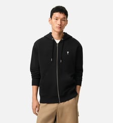 Hoodie Zippé Ami De Coeur En Coton AMI Paris