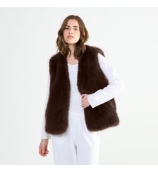 Gilet court  en fausse fourrure Laurence Tavernier