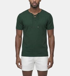 T-Shirt Col V En Maille Fine À Lacets Ron Dorff