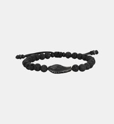 Bracelet souple Gabriel en Acier 316L avec lave noir Phebus