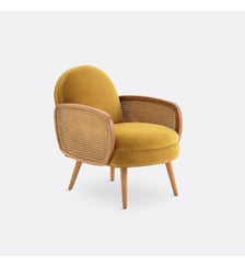 Fauteuil velours et cannage La Redoute Interieurs