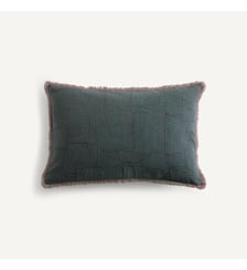 Housse de coussin brodée en lin et coton AM.PM