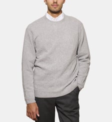 Pull Col Rond Gris Clair en laine et cachemire Atelier Privé