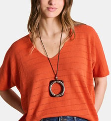 Collier sautoir ajustable en bois La Fée Maraboutée