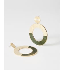 Boucles d'oreilles pendantes Illusion Olive irisé Flowers for Zoe