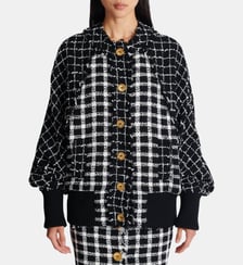 Bomber oversize en tweed mélangé Balmain