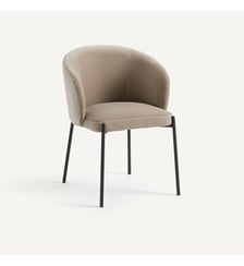 Fauteuil de table en métal et velours AM.PM