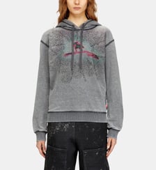 Sweat à capuche avec motif graphique numérique et détails en strass Diesel