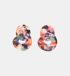 Boucles d'oreilles clips - cercles entrelacés multicolores Balaboosté