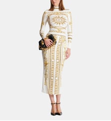 Robe Bodycon longue imprimée motif Balmain Foulard Balmain