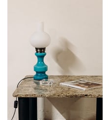 Lampe en céramique bleu clair Julia N°1057- Produit chiné Debongout