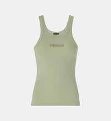 Débardeur en maille côtelée à logo pinko 3d Pinko