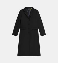 manteau en toile de laine noir Agnès b.