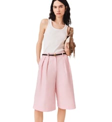 Bermudas à plis en lin mélangé Maje