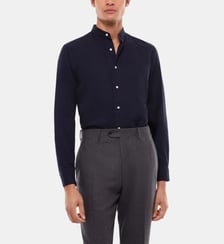 Chemise à col grand-père en coton gratté Fursac