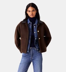 Veste courte en laine et dos plissé Maje