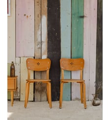 Paire de chaises en bois Claude N°1386- Produit chiné Debongout