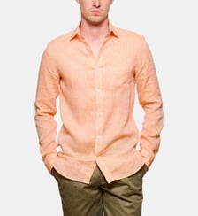 Chemise en lin orange coupe droite Atelier Privé