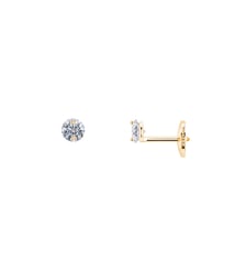 Puces d'oreilles 360° - 2 diamants, poids total 0,40ct approx.  - Or jaune 750‰ La Brune & La Blonde
