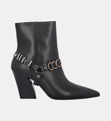 Bottines avec empiècements métalliques et logo love birds Pinko