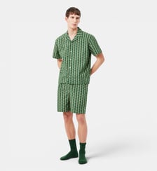 Short de pyjama popeline imprimé monogramme Lacoste