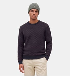 Pull Marat jacquard laine col rond Serge Blanco