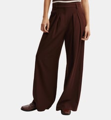 Pantalon ample à pinces en laine Bompard