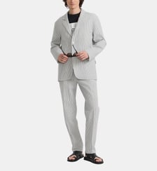 pantalon Lucas en coton blanc à rayures Agnès b.