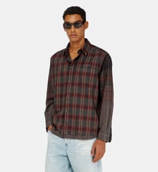 Chemise en flanelle à carreaux métallisés Diesel