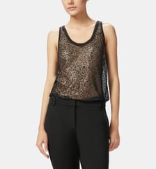 Débardeur en mesh pailleté Pinko