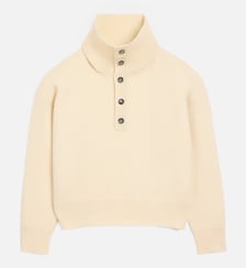 Pull col montant boutonné unisexe en laine AMI Paris