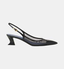 Slingback Nocturne En Mesh Et Cuir Patent Lanvin