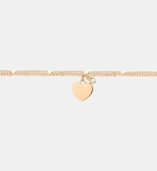 Bracelet double chaînes Jamais sans Toi | Médaille Coeur en Plaqué Or avec diamant blanc La Garçonne Diamant