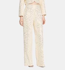 Pantalon droit à sequins en coton Sandro