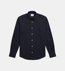 Chemise manches longues unie en coton Serge Blanco