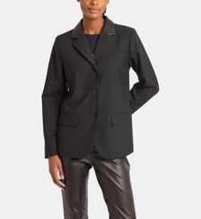 veston en toile de laine noir Agnès b.