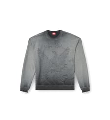 Sweat-shirt délavé avec logo du phénix en dévoré Diesel