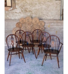 Lot de 6 chaises et fauteuils Ercol Claude N°1572- Produit chiné Debongout