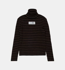 Pull rayé avec logo MM6 Maison Margiela