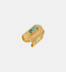 Bague medium ajustable   doré à l'or fin - Noor Satellite