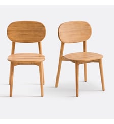 Lot de 2 chaises de jardin en acacia massif, empilables La Redoute Interieurs