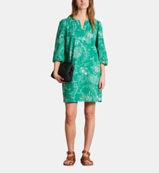 Robe courte fleurie en voile de coton biologique La Fée Maraboutée