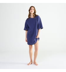 Chemise de nuit courte col rond en coton Laurence Tavernier